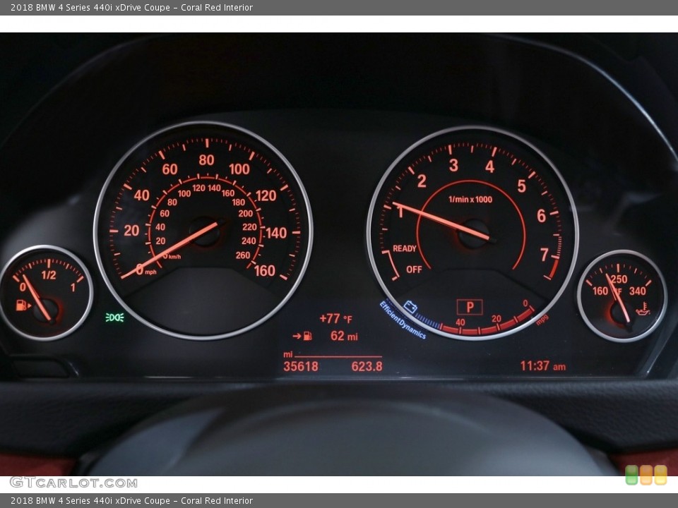 Coral Red Interior Gauges for the 2018 BMW 4 Series 440i xDrive Coupe #140174556