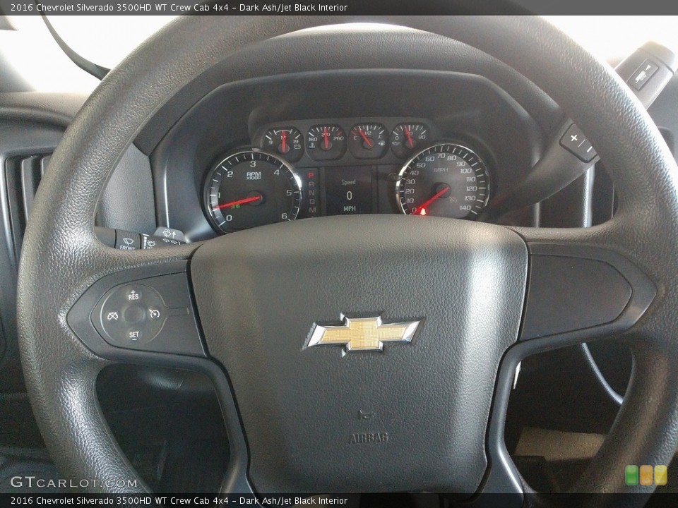 Dark Ash/Jet Black Interior Steering Wheel for the 2016 Chevrolet Silverado 3500HD WT Crew Cab 4x4 #140175971