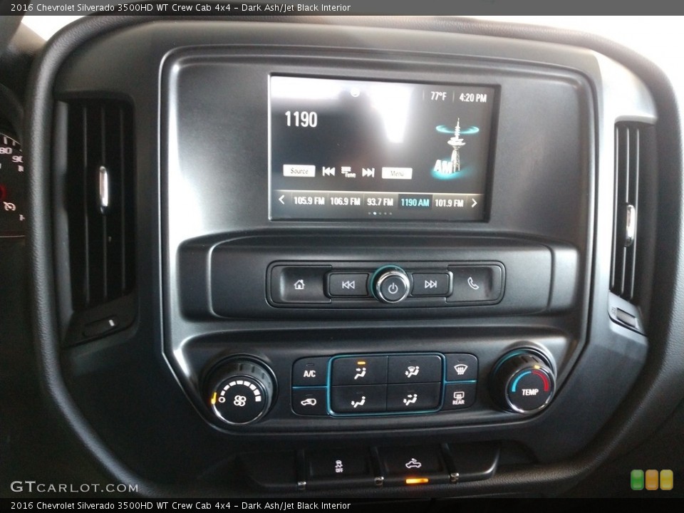 Dark Ash/Jet Black Interior Controls for the 2016 Chevrolet Silverado 3500HD WT Crew Cab 4x4 #140176043