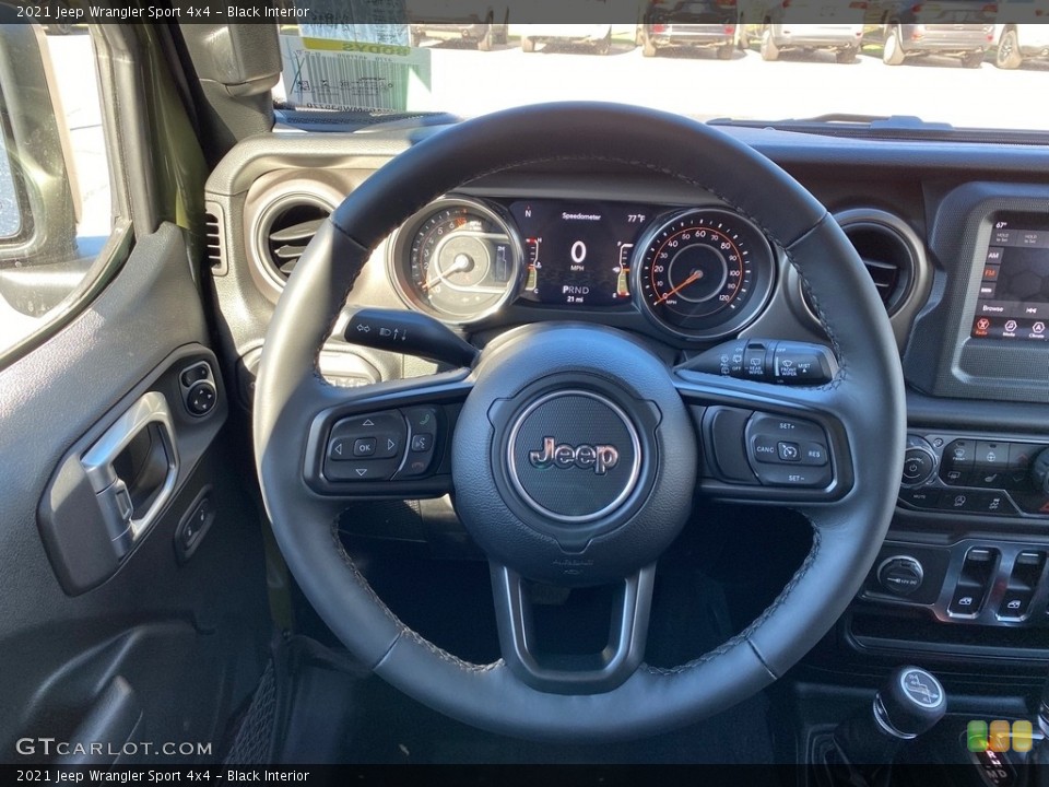 Black Interior Steering Wheel for the 2021 Jeep Wrangler Sport 4x4 #140176967
