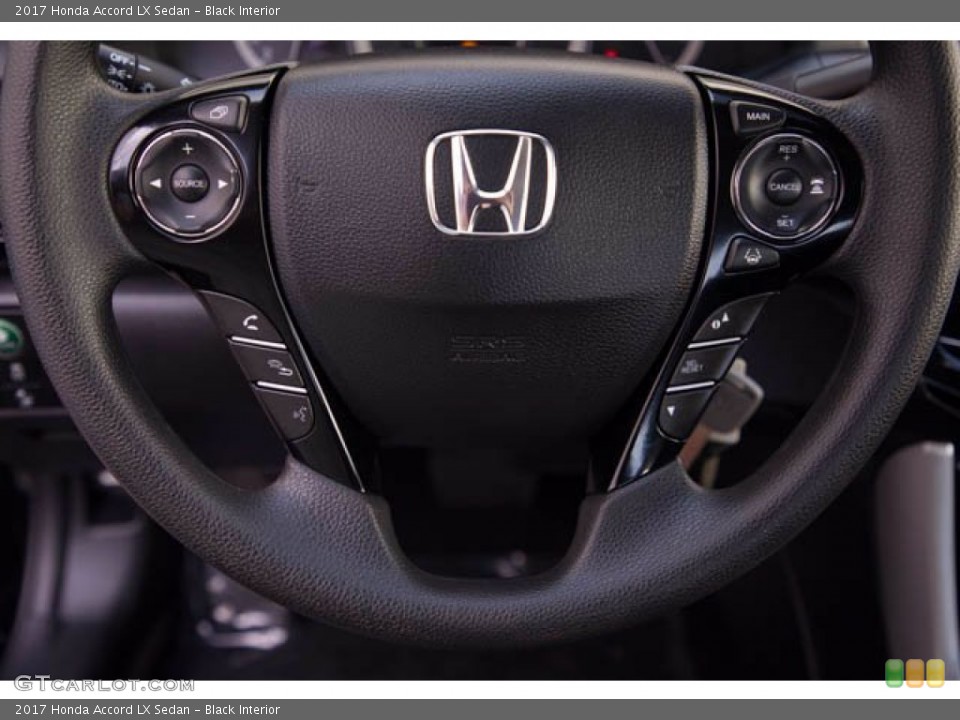 Black Interior Steering Wheel for the 2017 Honda Accord LX Sedan #140178116