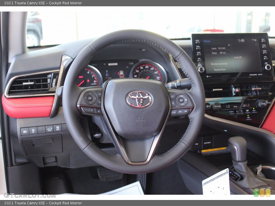 Cockpit Red Interior Steering Wheel for the 2021 Toyota Camry XSE #140181758