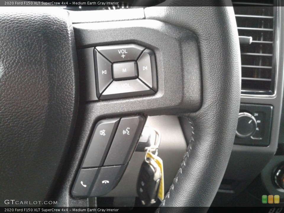 Medium Earth Gray Interior Steering Wheel for the 2020 Ford F150 XLT SuperCrew 4x4 #140190621