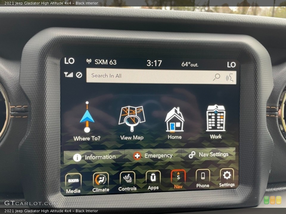Black Interior Controls for the 2021 Jeep Gladiator High Altitude 4x4 #140192103