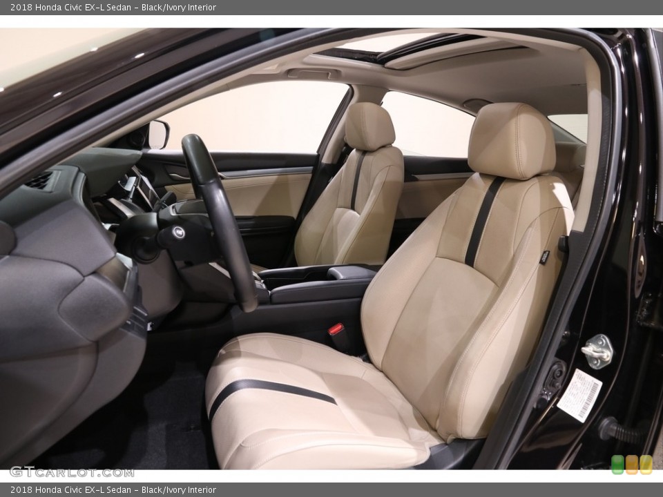 Black/Ivory Interior Front Seat for the 2018 Honda Civic EX-L Sedan #140198196