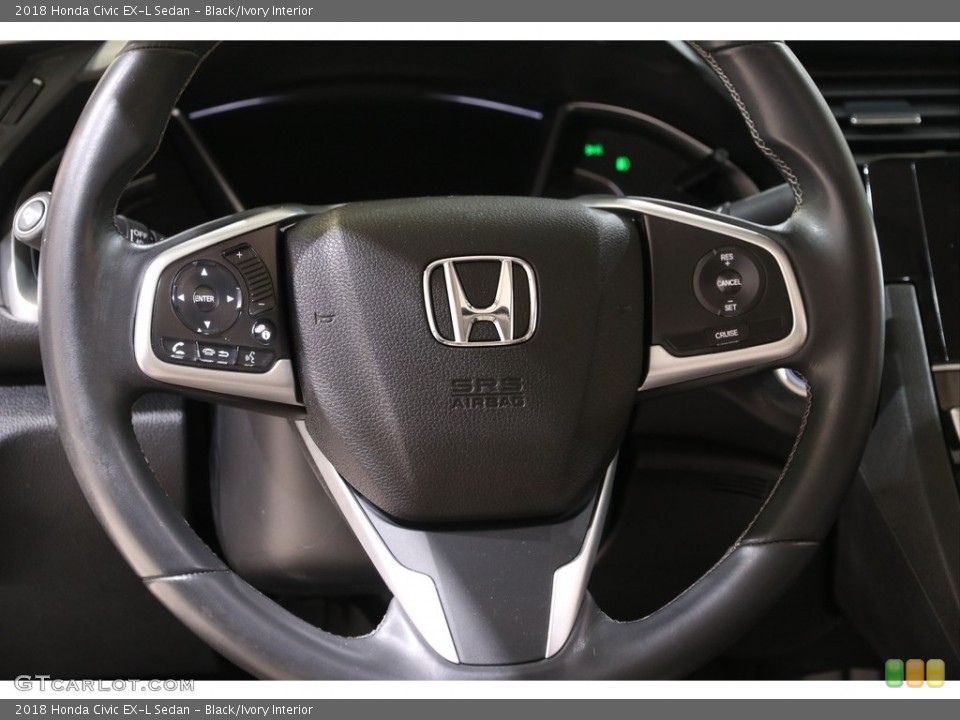 Black/Ivory Interior Steering Wheel for the 2018 Honda Civic EX-L Sedan #140198229