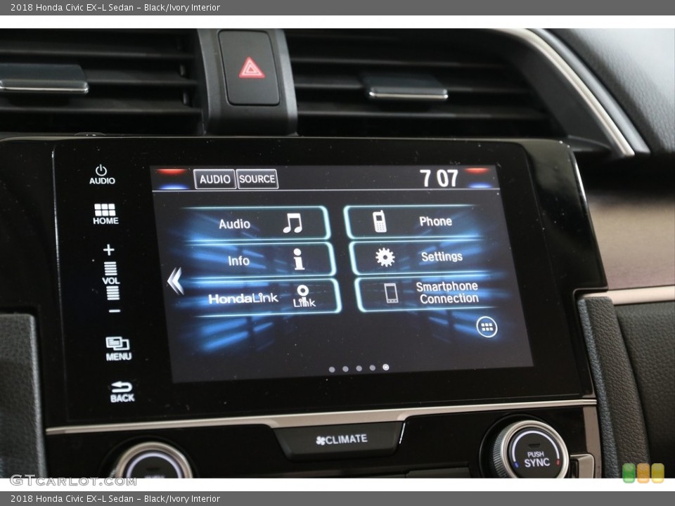 Black/Ivory Interior Controls for the 2018 Honda Civic EX-L Sedan #140198268