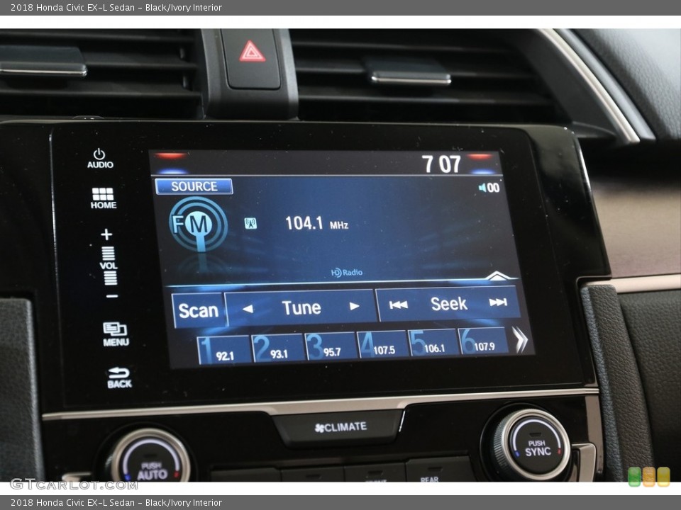 Black/Ivory Interior Audio System for the 2018 Honda Civic EX-L Sedan #140198280