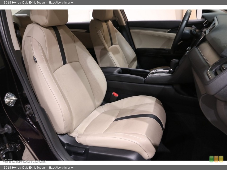 Black/Ivory Interior Front Seat for the 2018 Honda Civic EX-L Sedan #140198358
