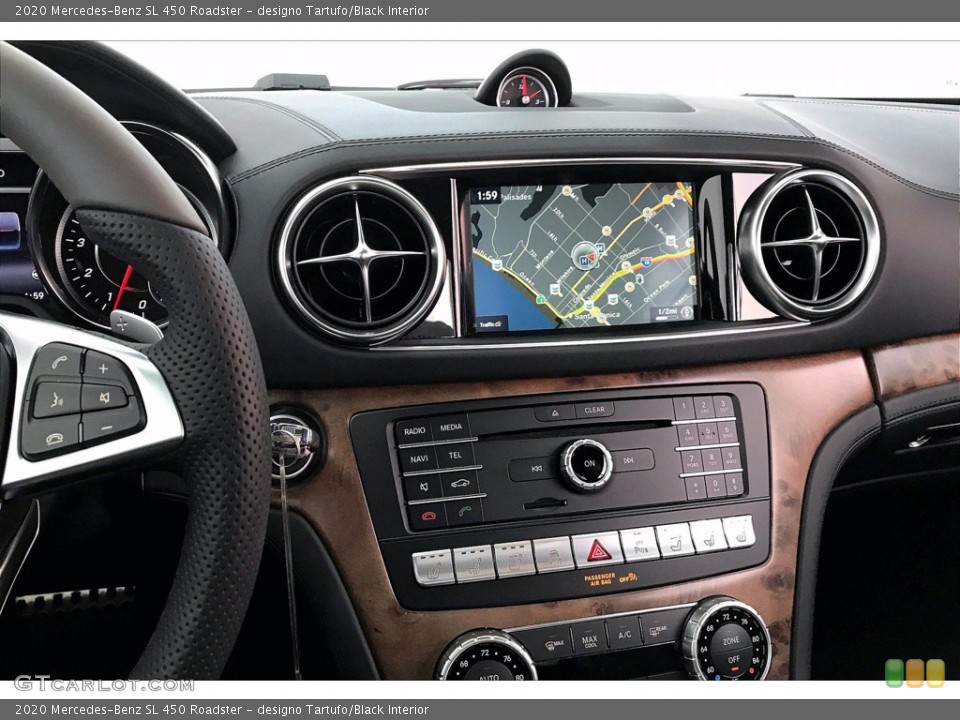 designo Tartufo/Black Interior Controls for the 2020 Mercedes-Benz SL 450 Roadster #140201869