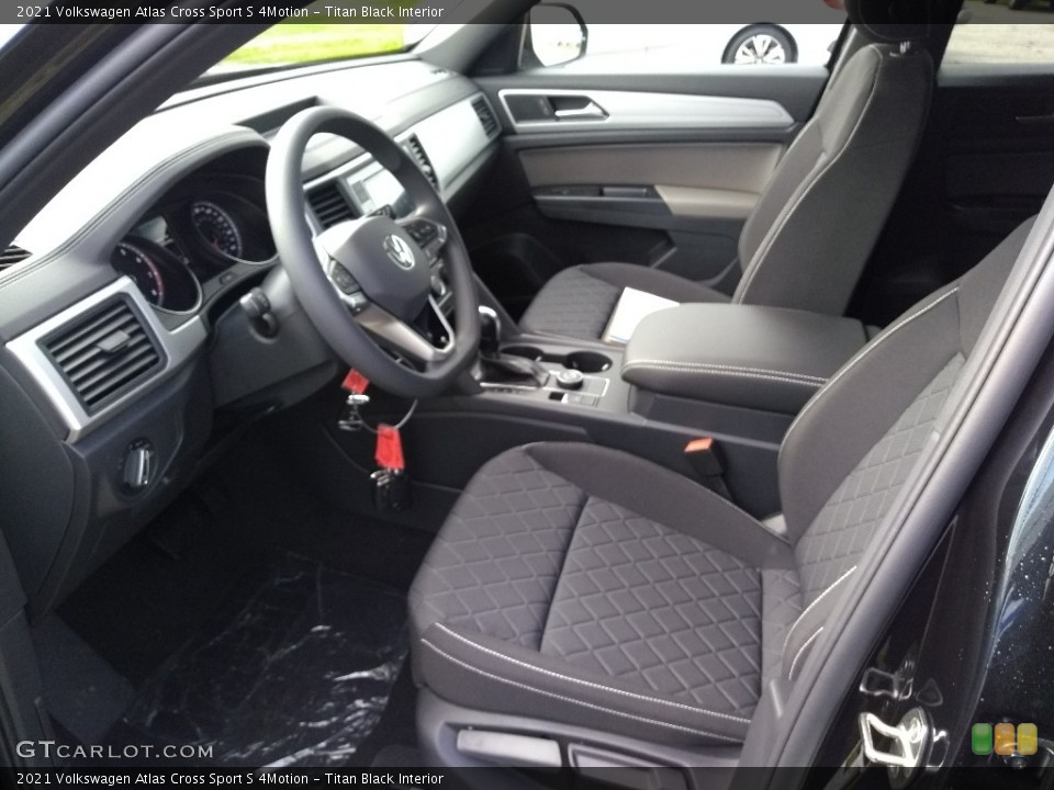Titan Black Interior Photo for the 2021 Volkswagen Atlas Cross Sport S 4Motion #140201952