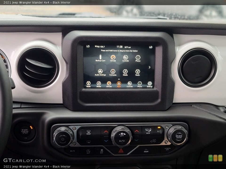 Black Interior Controls for the 2021 Jeep Wrangler Islander 4x4 #140203110