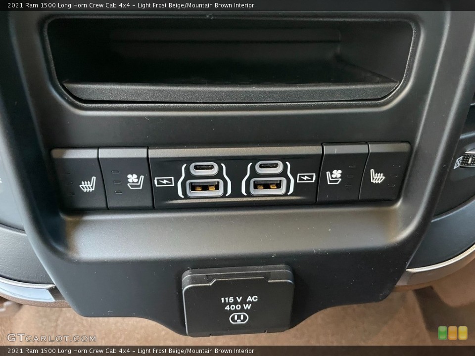 Light Frost Beige/Mountain Brown Interior Controls for the 2021 Ram 1500 Long Horn Crew Cab 4x4 #140208318