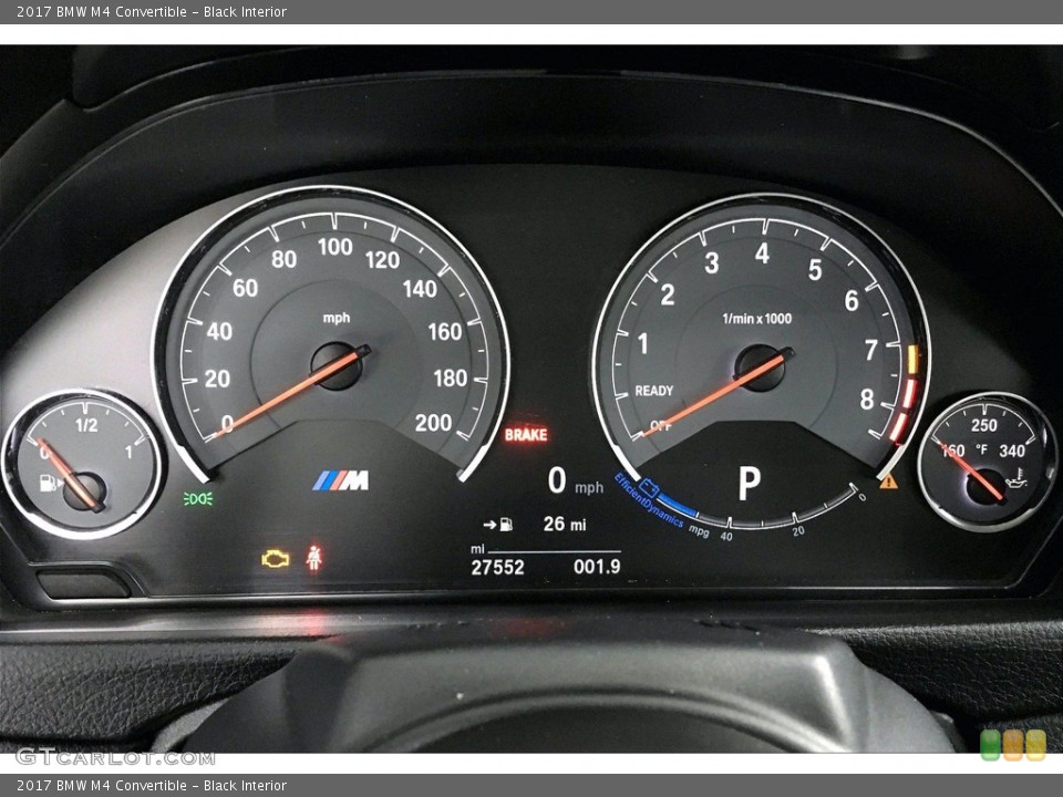 Black Interior Gauges for the 2017 BMW M4 Convertible #140212533