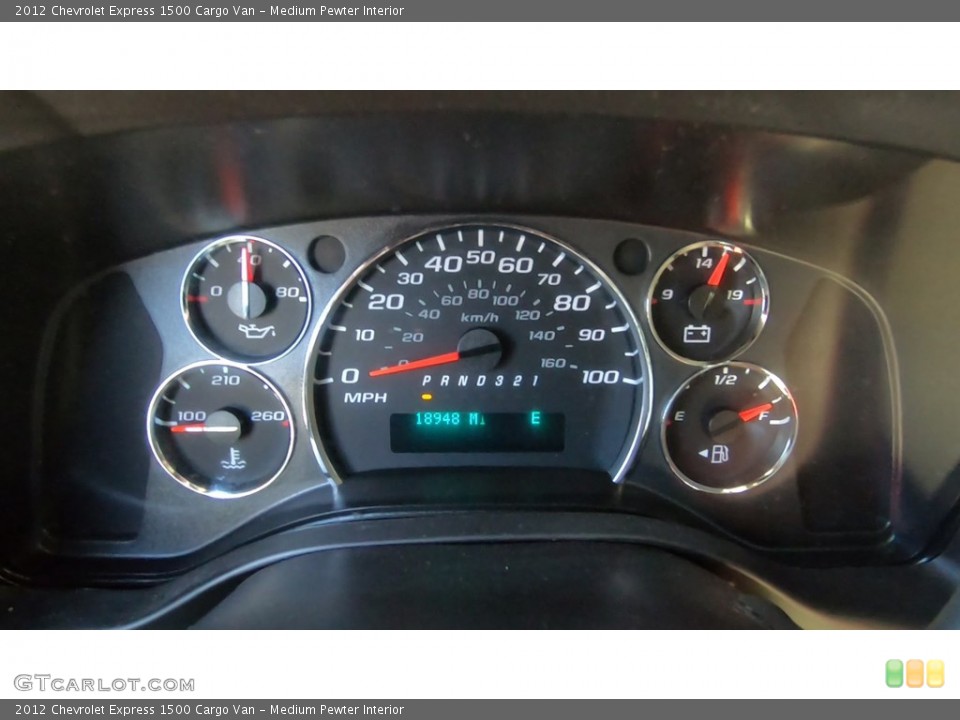 Medium Pewter Interior Gauges for the 2012 Chevrolet Express 1500 Cargo Van #140213883