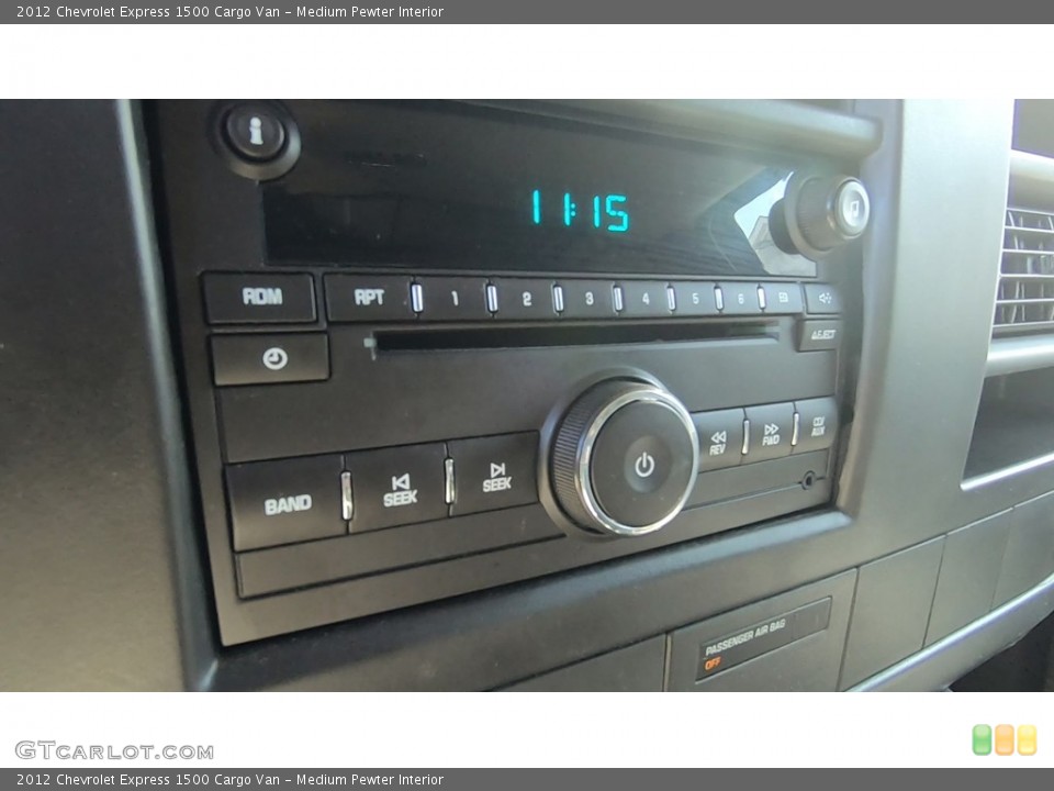 Medium Pewter Interior Controls for the 2012 Chevrolet Express 1500 Cargo Van #140213916