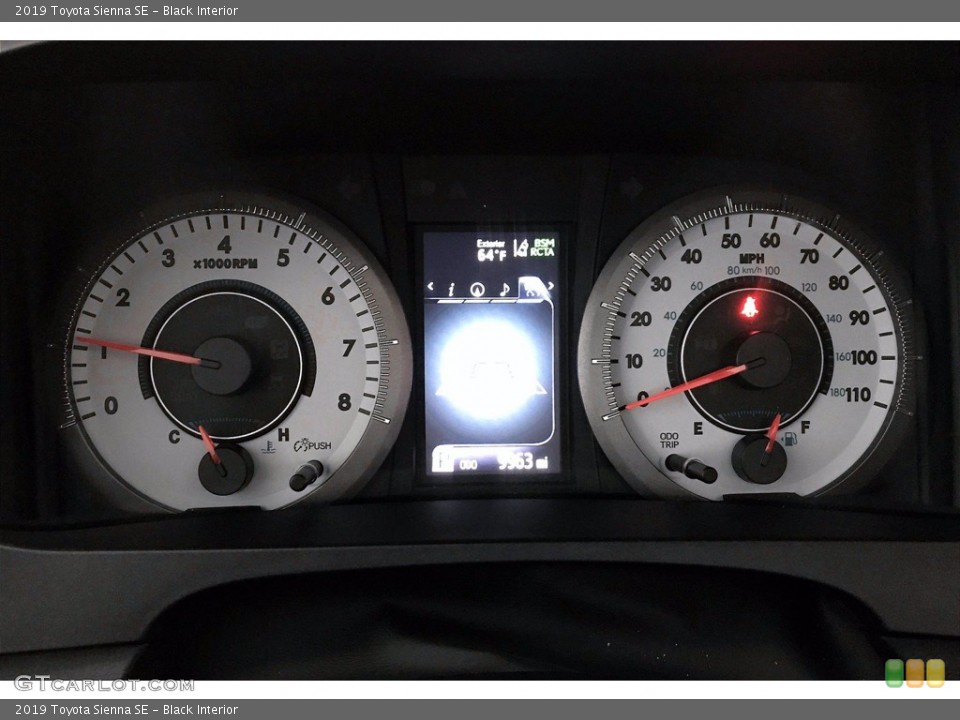Black Interior Gauges for the 2019 Toyota Sienna SE #140216328