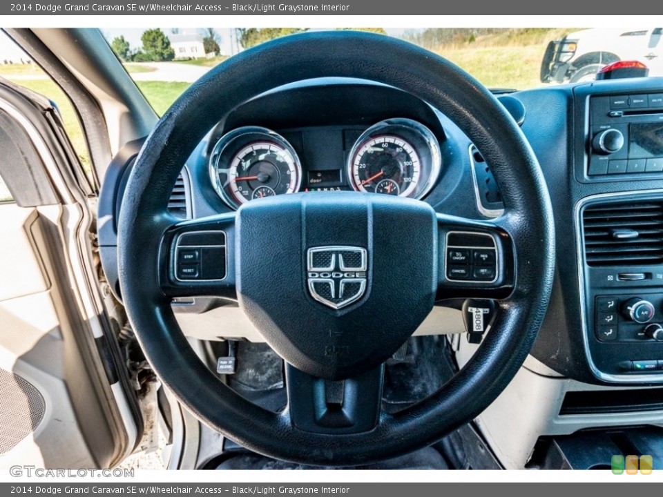 Black/Light Graystone Interior Steering Wheel for the 2014 Dodge Grand Caravan SE w/Wheelchair Access #140219791