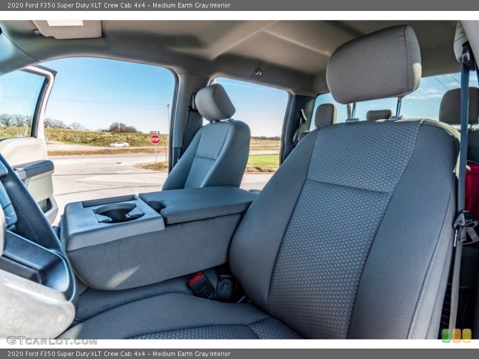 Medium Earth Gray Interior Front Seat for the 2020 Ford F350 Super Duty XLT Crew Cab 4x4 #140220406