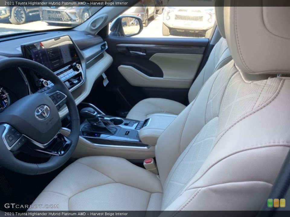 Harvest Beige Interior Front Seat for the 2021 Toyota Highlander Hybrid Platinum AWD #140220895