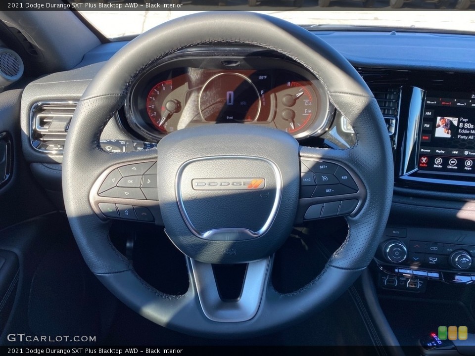 Black Interior Steering Wheel for the 2021 Dodge Durango SXT Plus Blacktop AWD #140220961