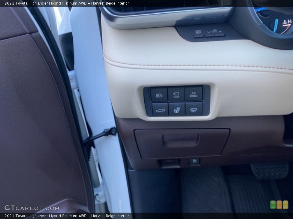 Harvest Beige Interior Controls for the 2021 Toyota Highlander Hybrid Platinum AWD #140221348