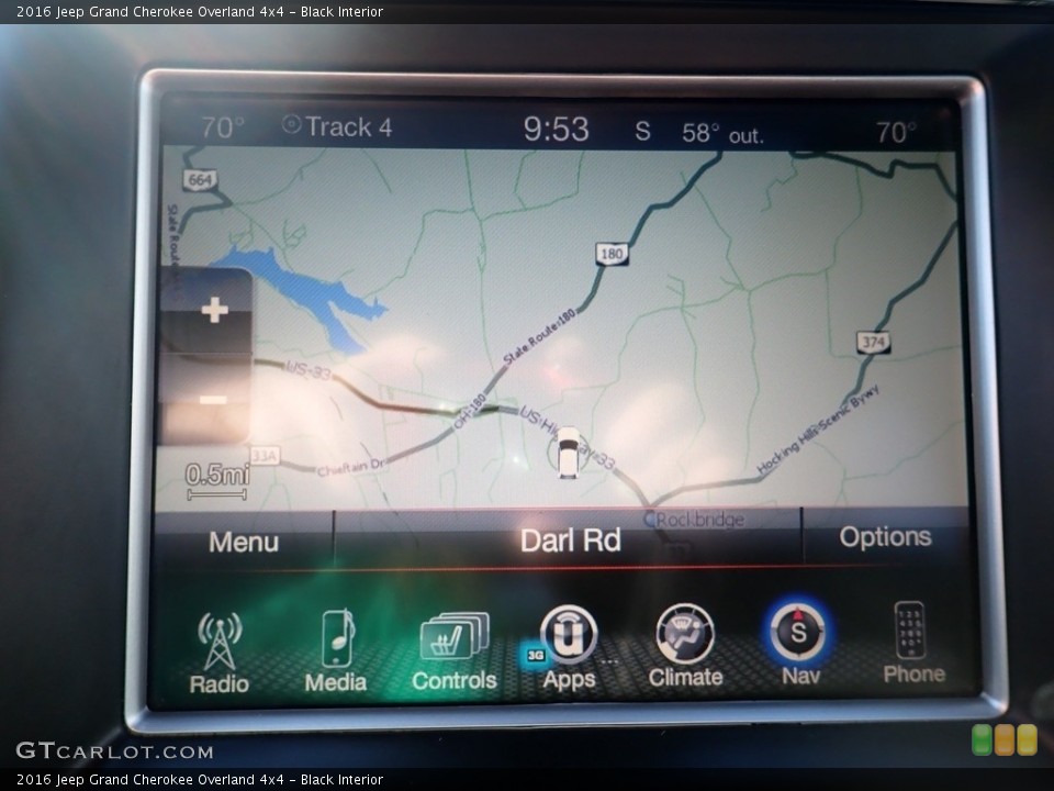 Black Interior Navigation for the 2016 Jeep Grand Cherokee Overland 4x4 #140225650