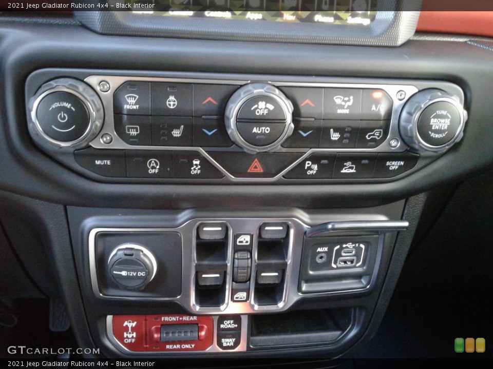 Black Interior Controls for the 2021 Jeep Gladiator Rubicon 4x4 #140234961