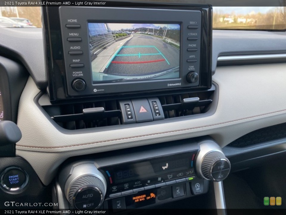 Light Gray Interior Controls for the 2021 Toyota RAV4 XLE Premium AWD #140242013