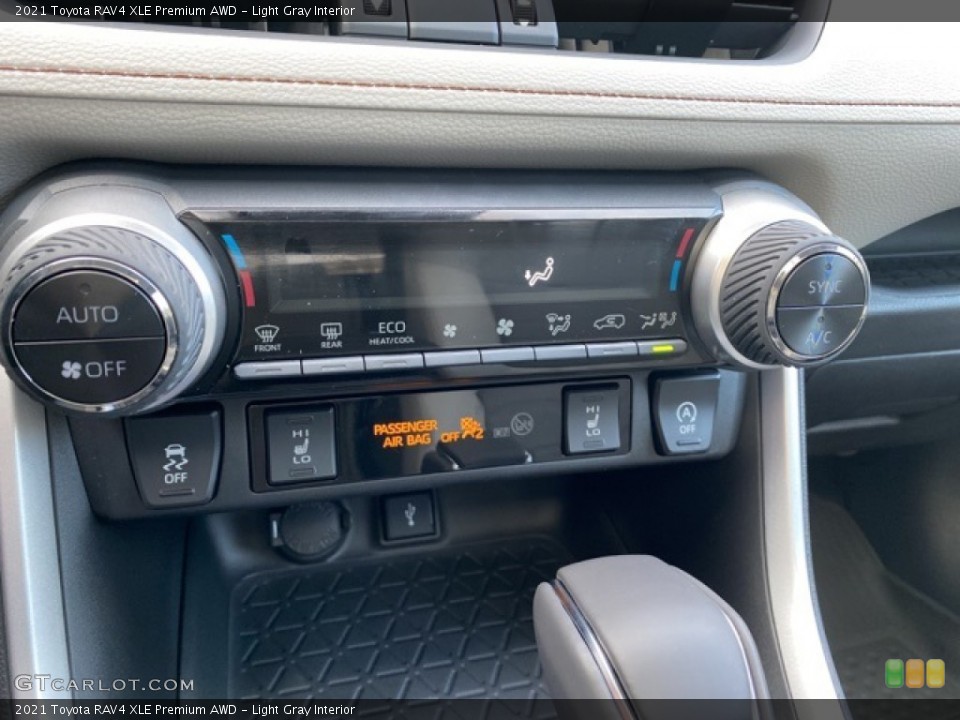 Light Gray Interior Controls for the 2021 Toyota RAV4 XLE Premium AWD #140242241