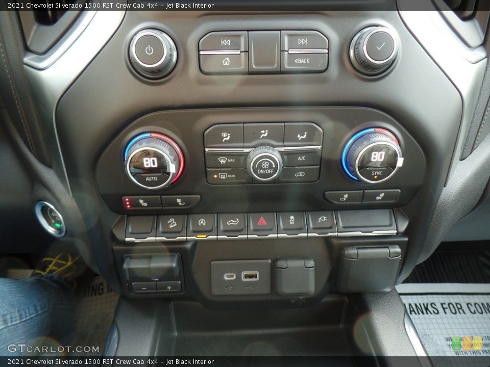 Jet Black Interior Controls for the 2021 Chevrolet Silverado 1500 RST Crew Cab 4x4 #140242934
