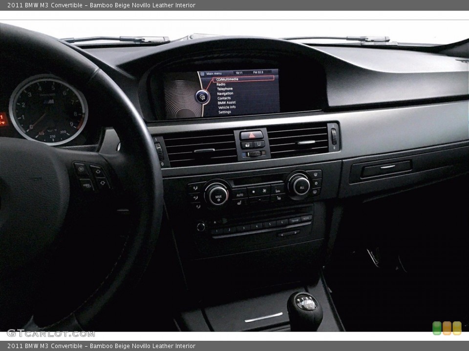 Bamboo Beige Novillo Leather Interior Controls for the 2011 BMW M3 Convertible #140246546