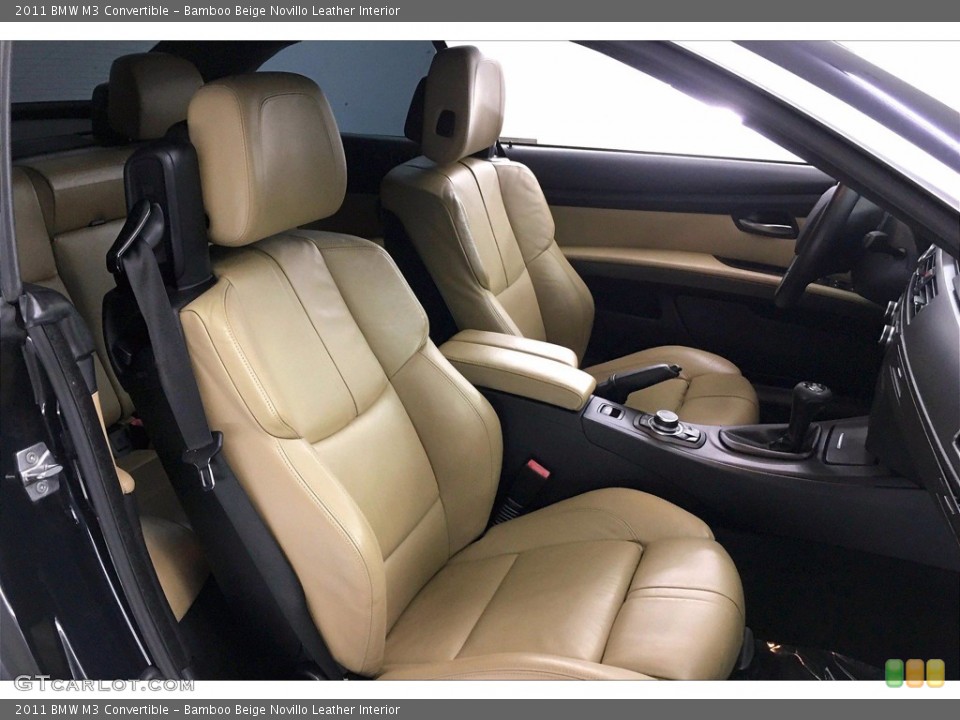 Bamboo Beige Novillo Leather Interior Front Seat for the 2011 BMW M3 Convertible #140246576