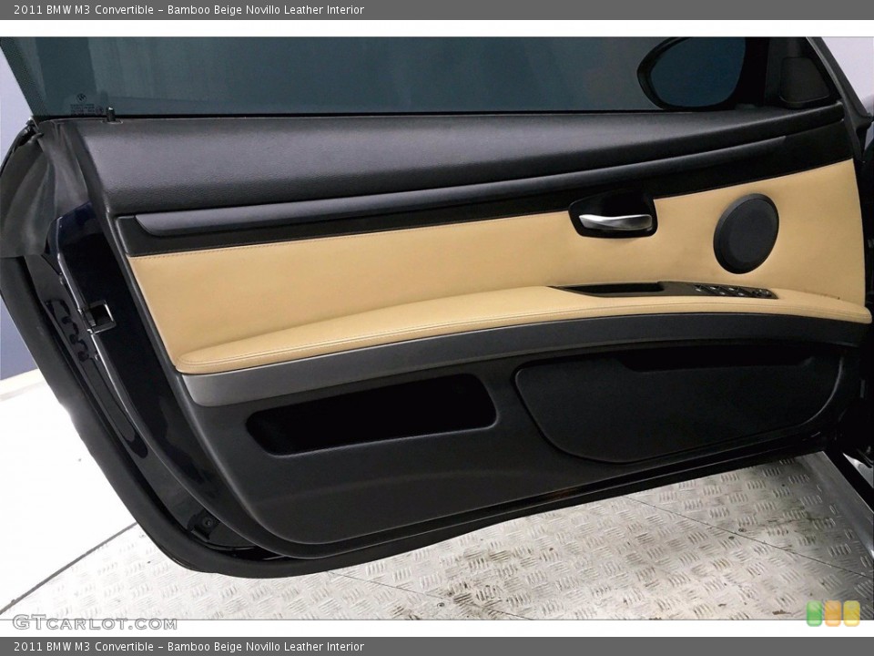Bamboo Beige Novillo Leather Interior Door Panel for the 2011 BMW M3 Convertible #140246990