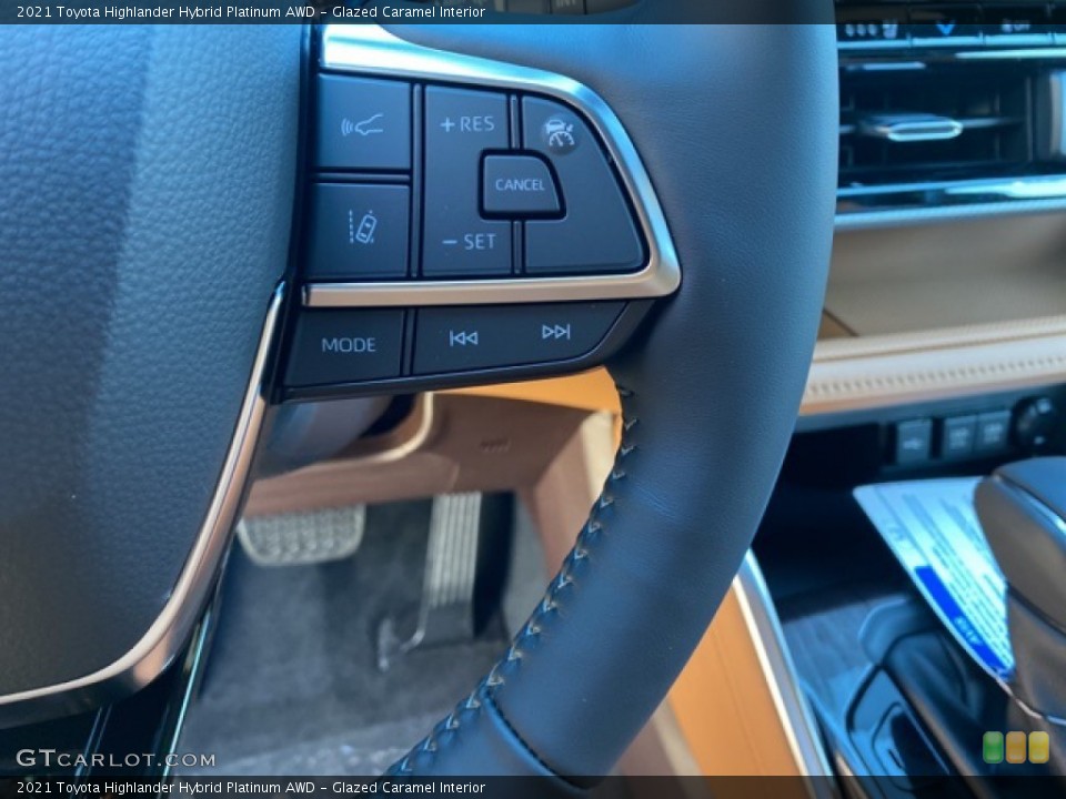 Glazed Caramel Interior Steering Wheel for the 2021 Toyota Highlander Hybrid Platinum AWD #140247713