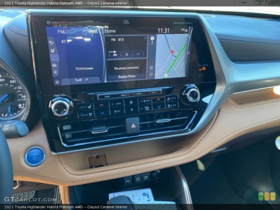 Glazed Caramel Interior Controls for the 2021 Toyota Highlander Hybrid Platinum AWD #140247731