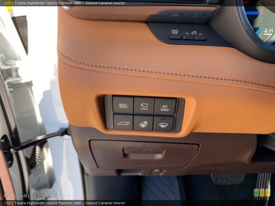 Glazed Caramel Interior Controls for the 2021 Toyota Highlander Hybrid Platinum AWD #140247932