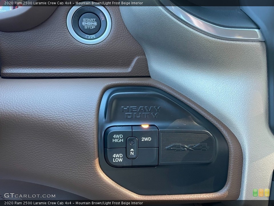 Mountain Brown/Light Frost Beige Interior Controls for the 2020 Ram 2500 Laramie Crew Cab 4x4 #140247959