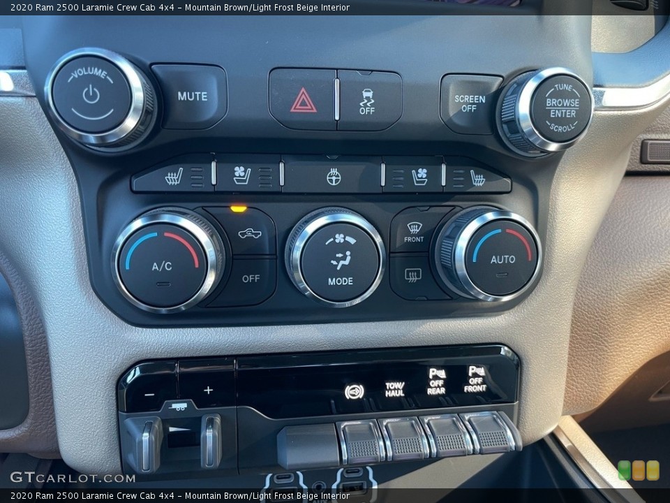 Mountain Brown/Light Frost Beige Interior Controls for the 2020 Ram 2500 Laramie Crew Cab 4x4 #140248031
