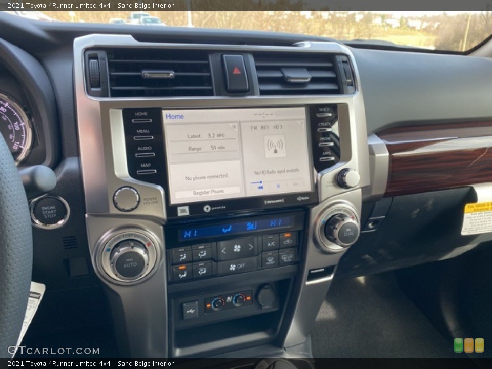 Sand Beige Interior Controls for the 2021 Toyota 4Runner Limited 4x4 #140252369