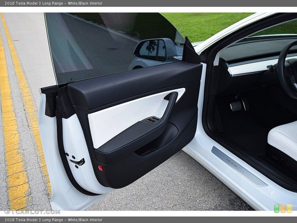 White/Black Interior Door Panel for the 2018 Tesla Model 3 Long Range #140253953