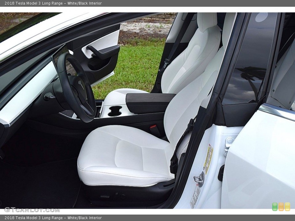 White/Black Interior Front Seat for the 2018 Tesla Model 3 Long Range #140253971