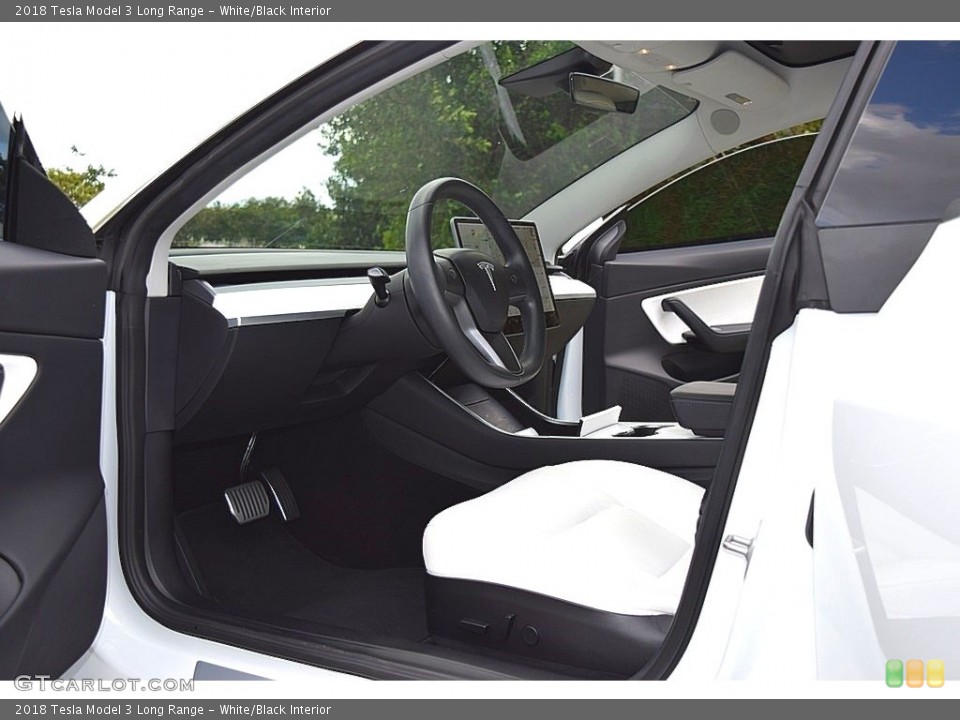 White/Black Interior Front Seat for the 2018 Tesla Model 3 Long Range #140253989