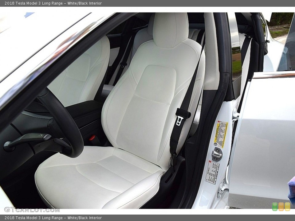 White/Black Interior Front Seat for the 2018 Tesla Model 3 Long Range #140254067
