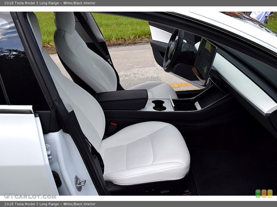 White/Black Interior Front Seat for the 2018 Tesla Model 3 Long Range #140254184