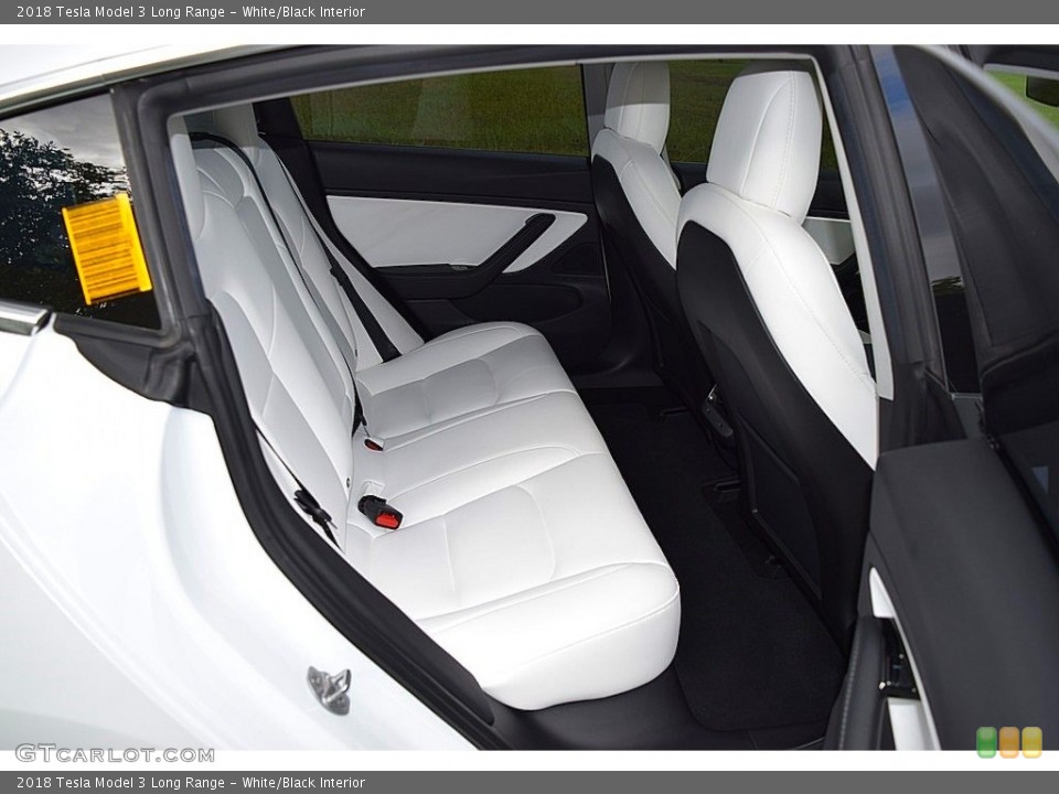 White/Black Interior Rear Seat for the 2018 Tesla Model 3 Long Range #140254313