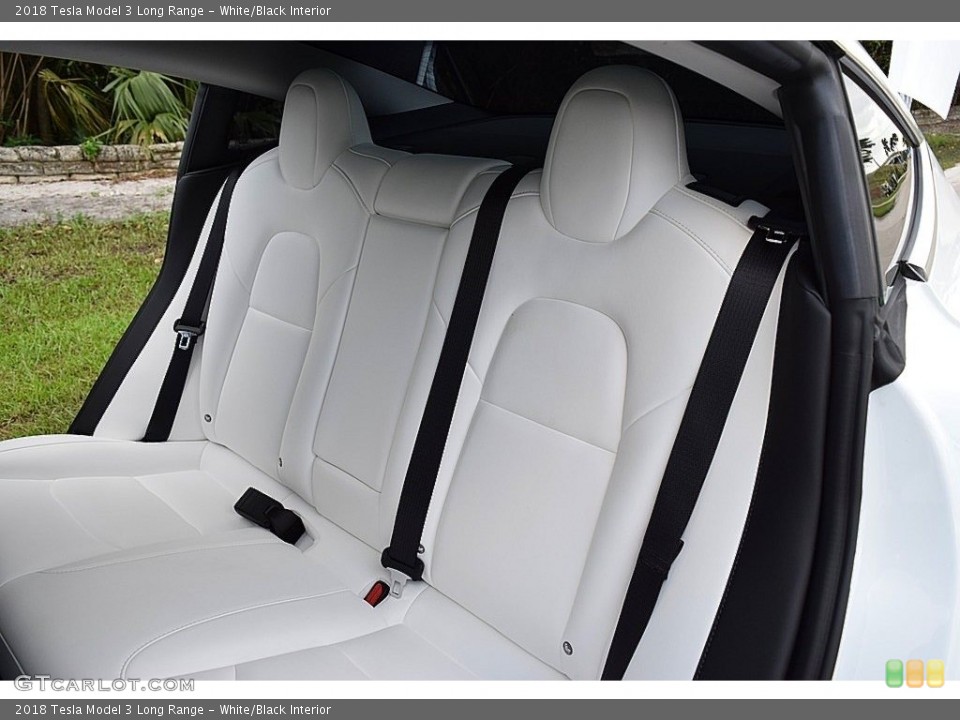 White/Black Interior Rear Seat for the 2018 Tesla Model 3 Long Range #140254353