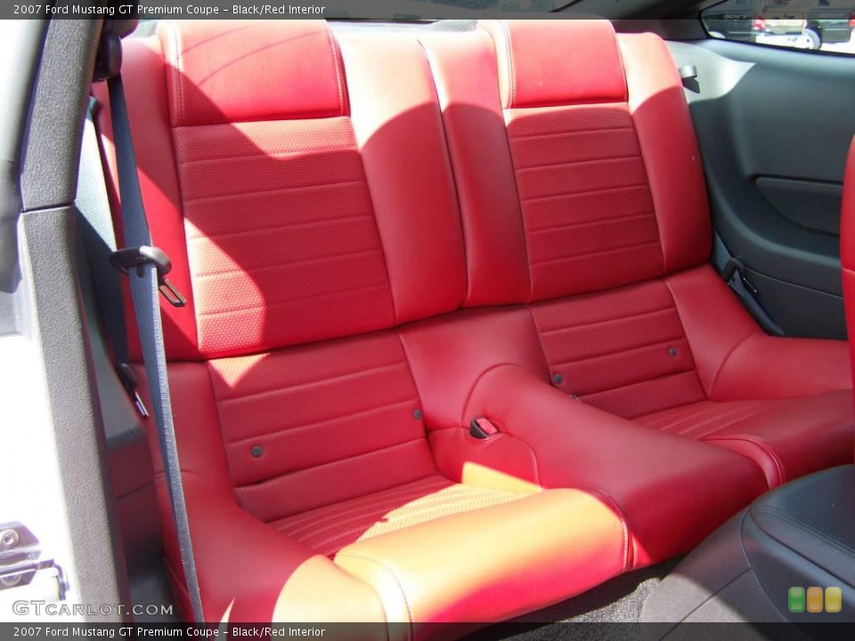 Black/Red Interior Rear Seat for the 2007 Ford Mustang GT Premium Coupe #14026028