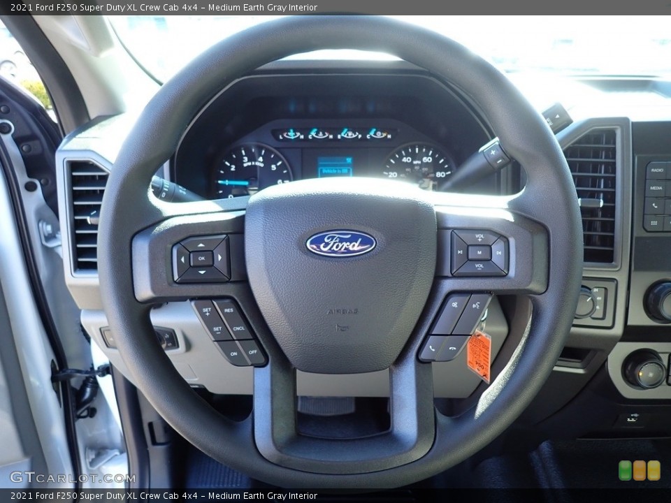 Medium Earth Gray Interior Steering Wheel for the 2021 Ford F250 Super Duty XL Crew Cab 4x4 #140260397