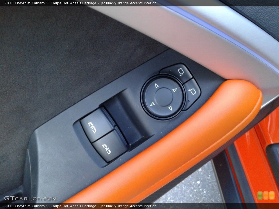 Jet Black/Orange Accents Interior Controls for the 2018 Chevrolet Camaro SS Coupe Hot Wheels Package #140262851